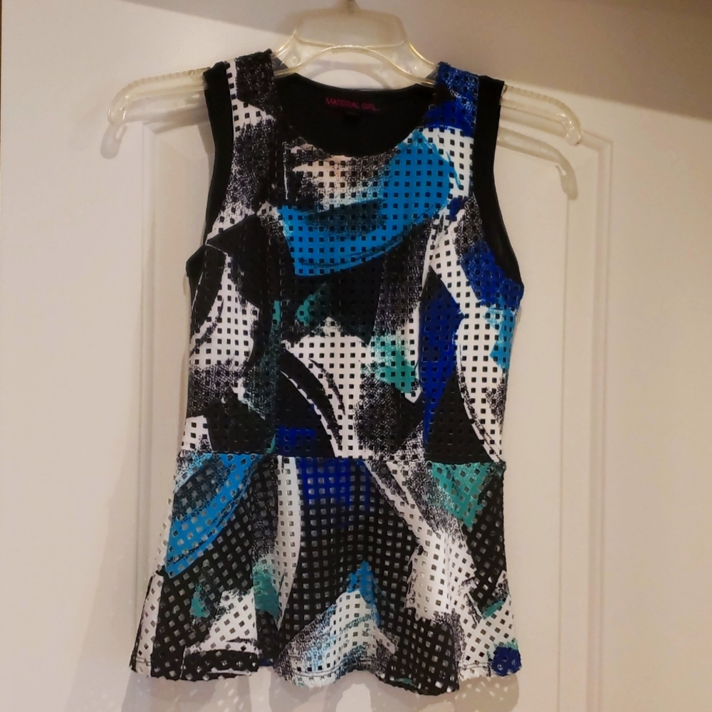 Material girl peplum top, blouse, shirt